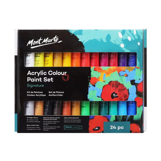 Mont Marte Acrylic Paint Set 36ml Tubes - 24pc