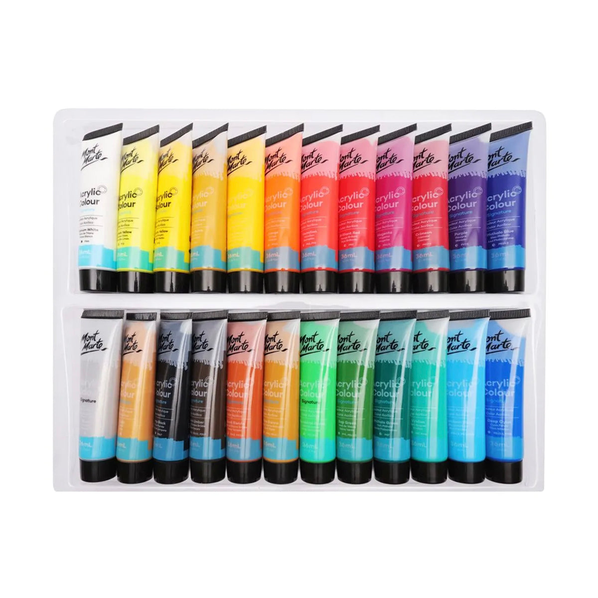 Mont Marte Acrylic Paint Set 36ml Tubes - 24pc