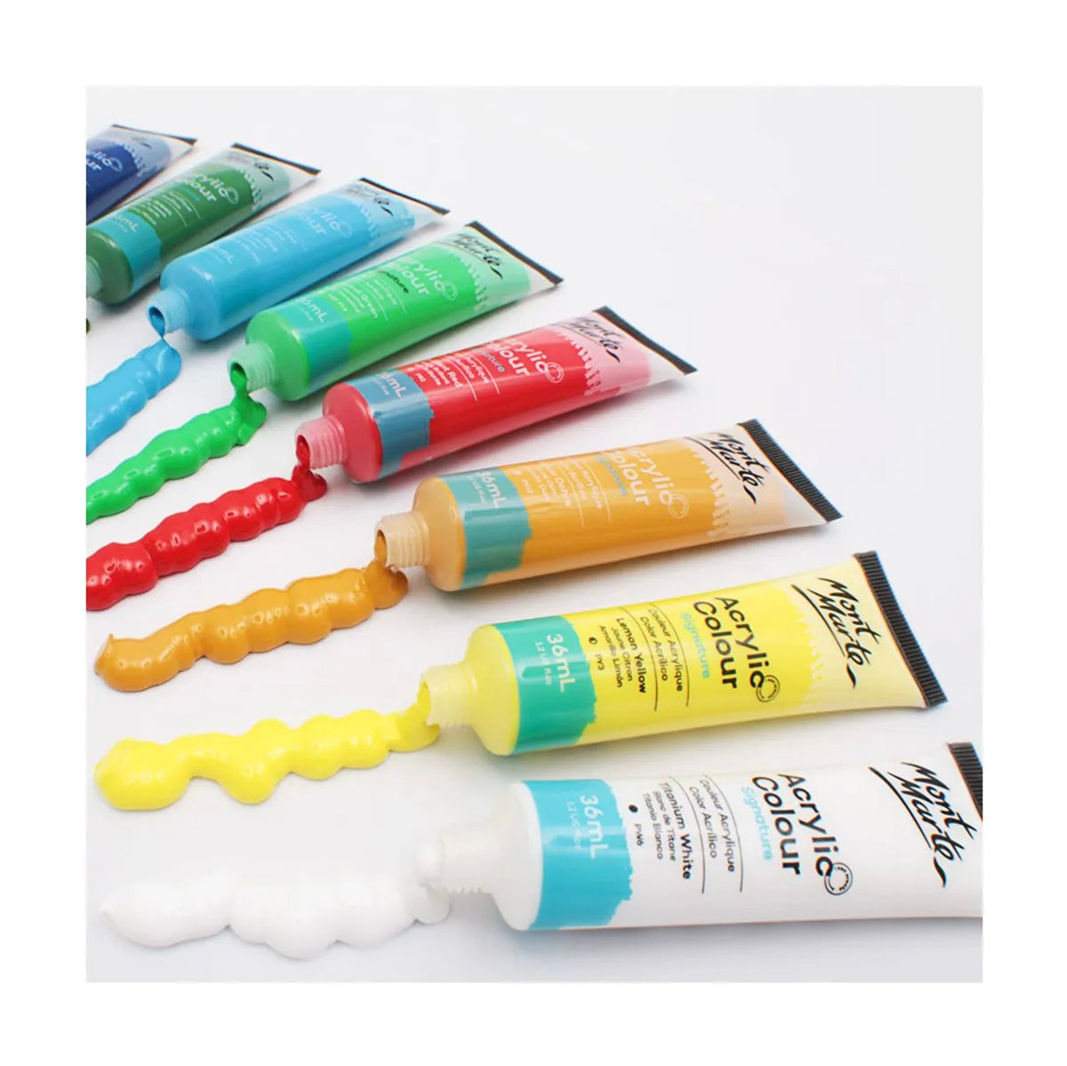 Mont Marte Acrylic Paint Set 36ml Tubes - 24pc - creamy texture