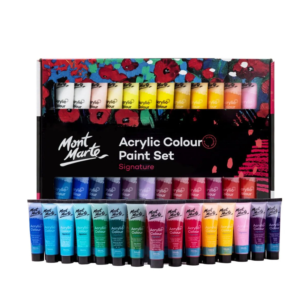 Mont Marte Acrylic Paint Set 36ml Tubes - 48pc 