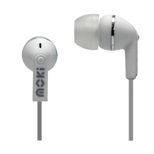 Moki Earphones Dots Noise Isolation Earphones White with 9mm drivers