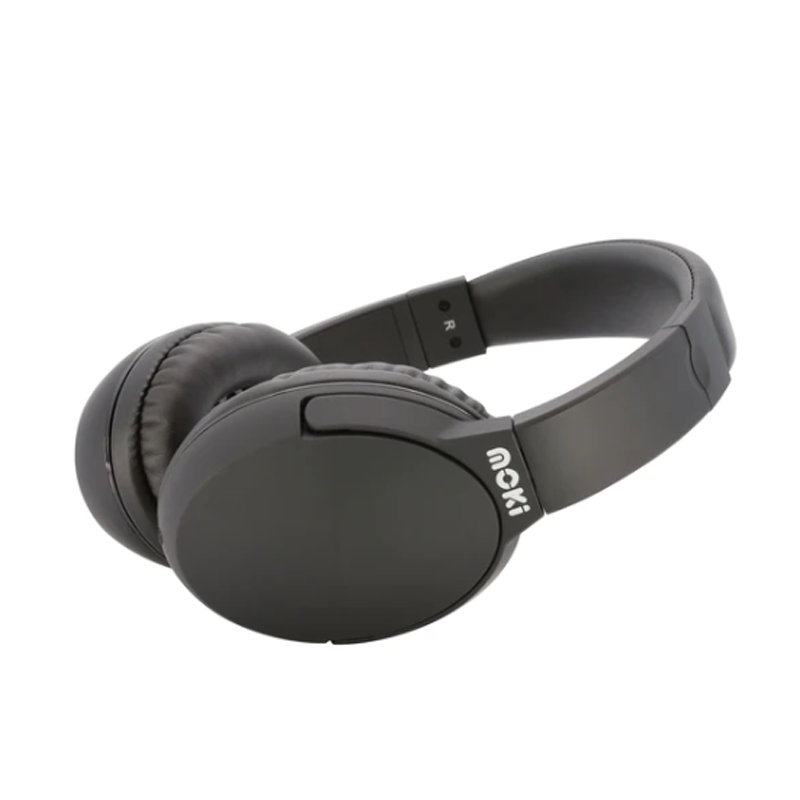 Moki Nero Headphones Adjustable 3.5mm Black side view