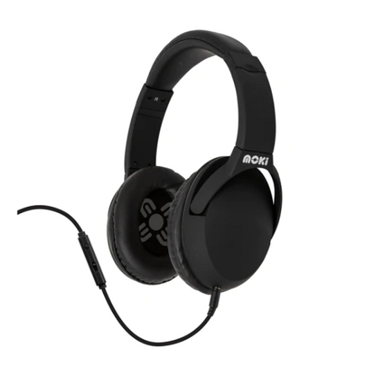 Moki Nero Headphones Adjustable 3.5mm Black side view