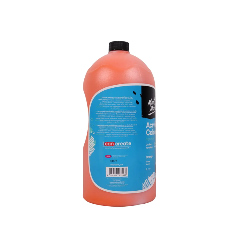 Mont Marte Acrylic Colour Paint - Orange 2L