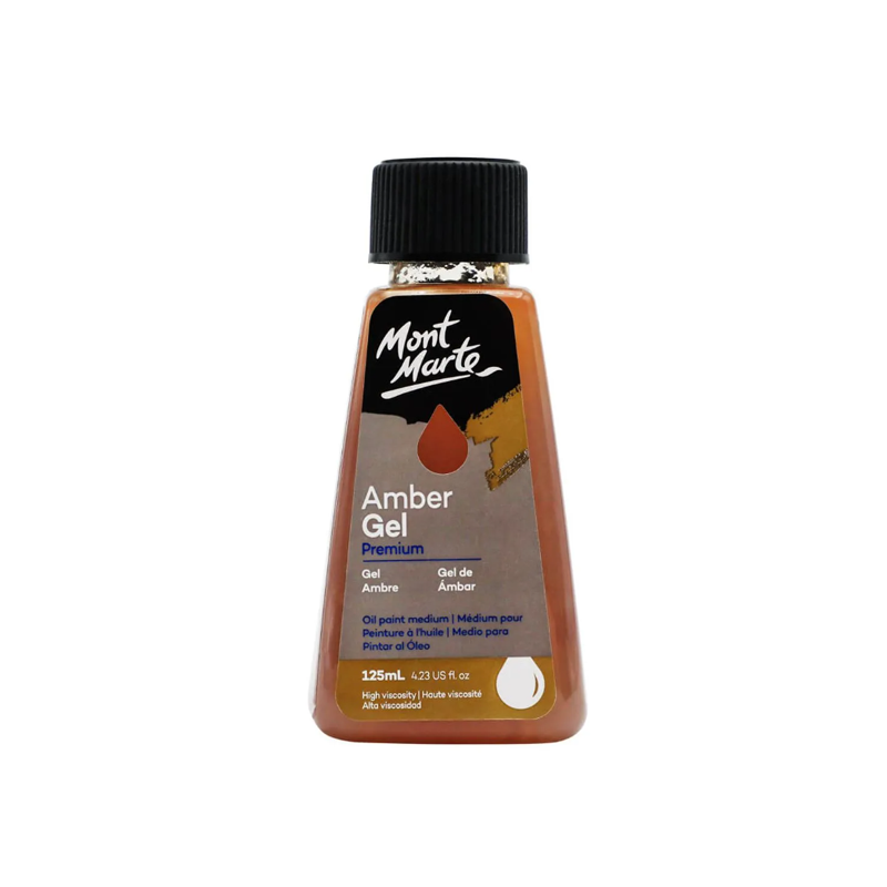 Mont Marte Amber Gel 125ml Oil Paint Medium front view