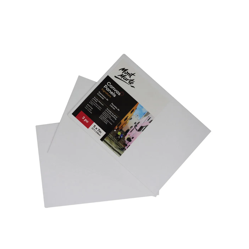 Mont Marte Canvas Panels12.7 x 17.8cm Pack/3 - 3mm canvas wrapped board