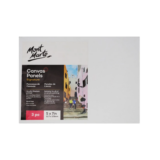 Mont Marte Canvas Panels12.7 x 17.8cm Pack/3 - front page