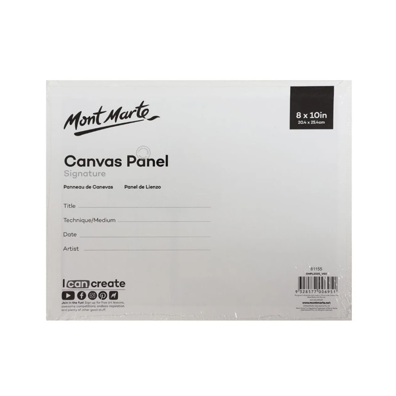 Mont Marte Canvas Panels 20.3 x 25.4cm Pack/2 - back view