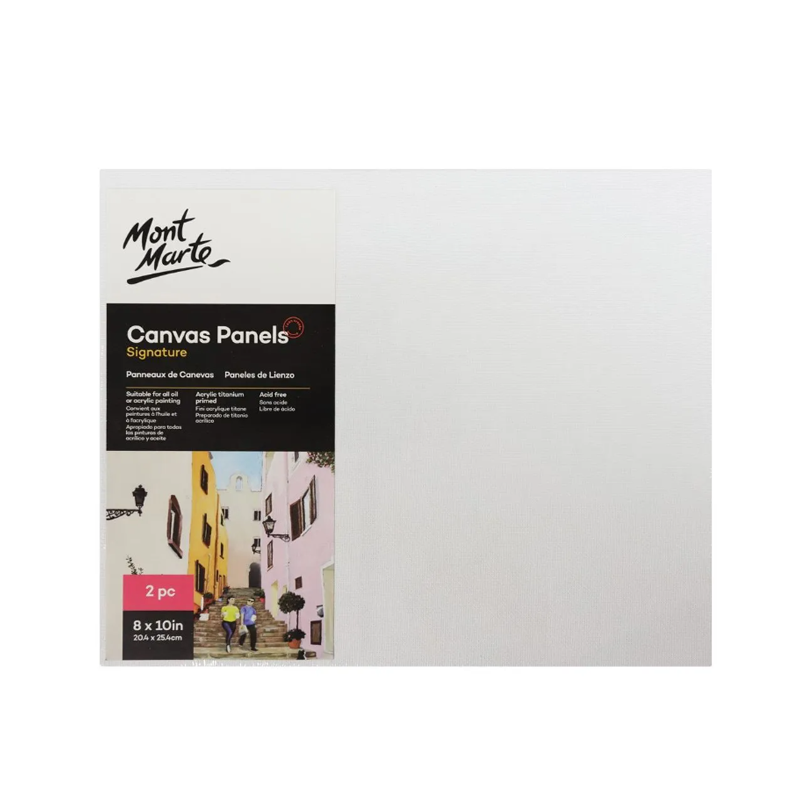 Mont Marte Canvas Panels 20.3 x 25.4cm Pack/2 - front view