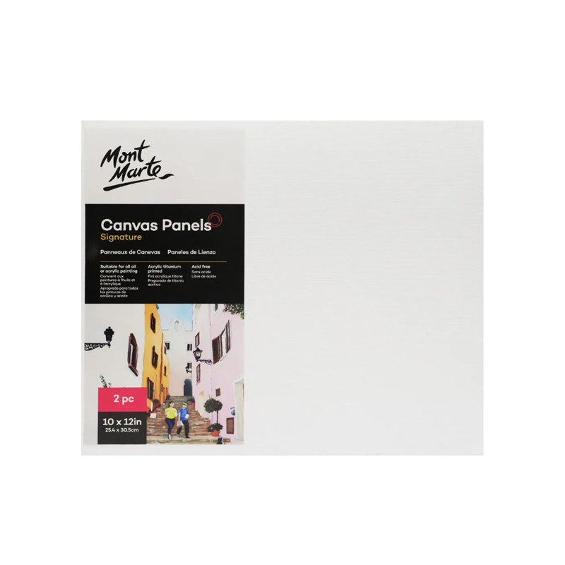 Mont Marte Canvas Panels 25.4 x 30.5cm Pack/2 - front view