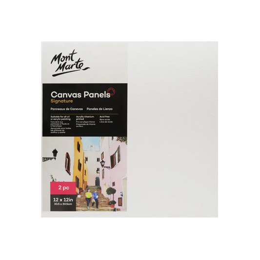 Mont Marte Canvas Panels 30.5 x 30.5cm Pack/2 - front view