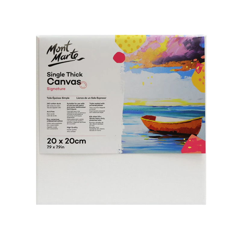 Mont Marte Canvas Panels Pine Frame Thick 20 x 20cm - front view