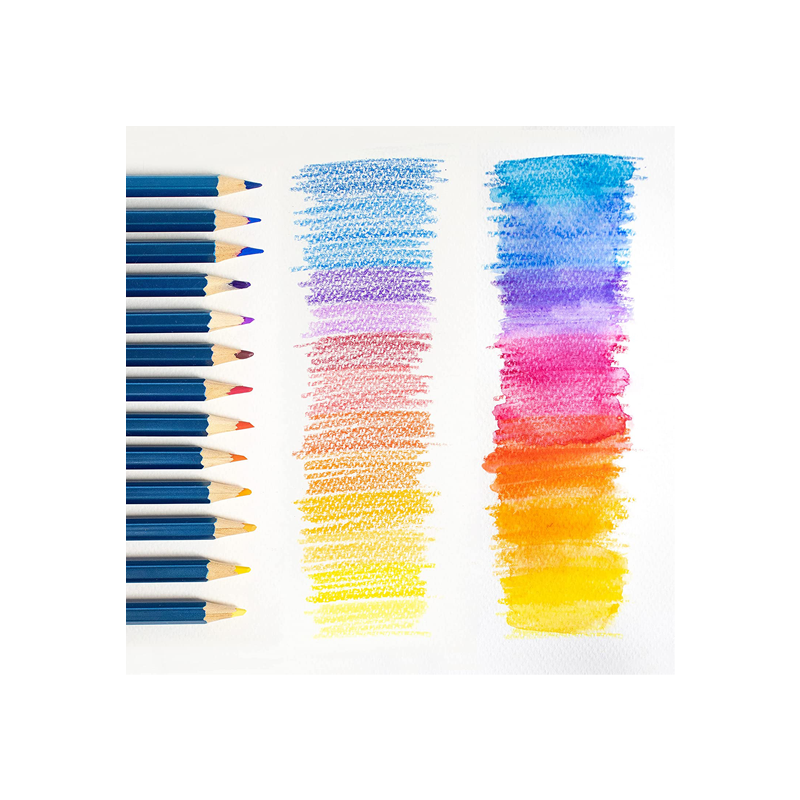 Mont Marte Coloured Pencils Watercolours Tin 36 Piece - 36 vibrant colours