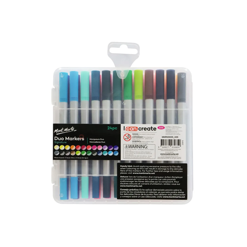 Mont Marte Duo Markers 24 Piece In Case - back view