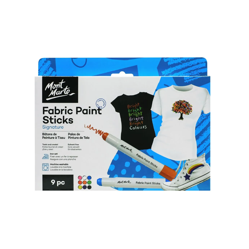 Mont Marte Fabric Paint Sticks 9 Piece - front view