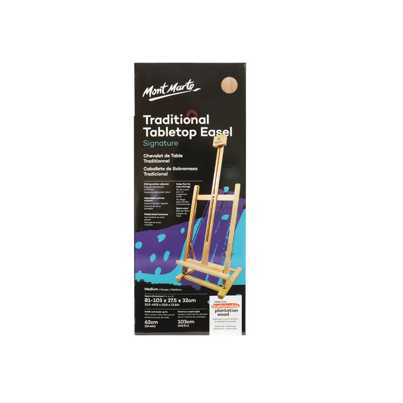 Mont Marte Traditional Desk Easel Medium  - back view