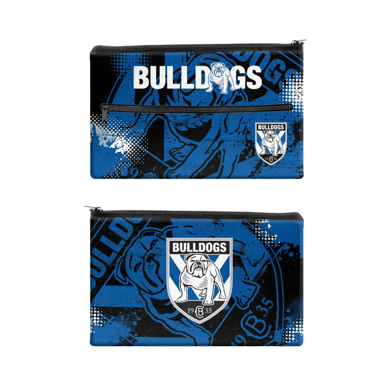 NRL Pencil Case Neoprene 350x230mm Canturberry Bulldogs