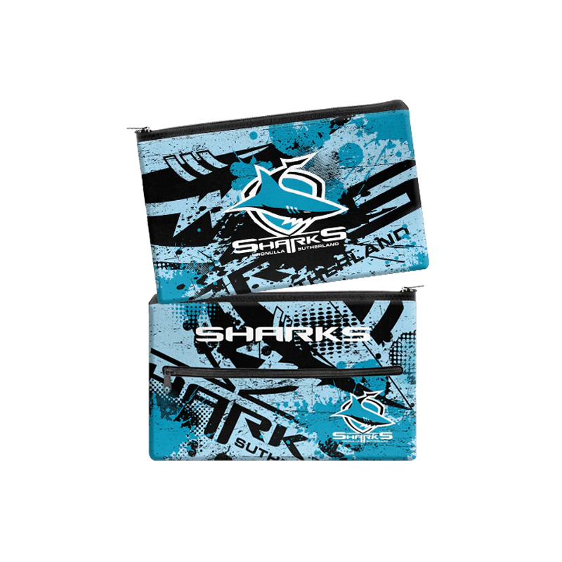 NRL Pencil Case Neoprene 350x230mm Cronulla Sharks