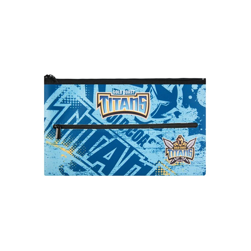 NRL Pencil Case Neoprene 350x230mm Gold Coast Titians