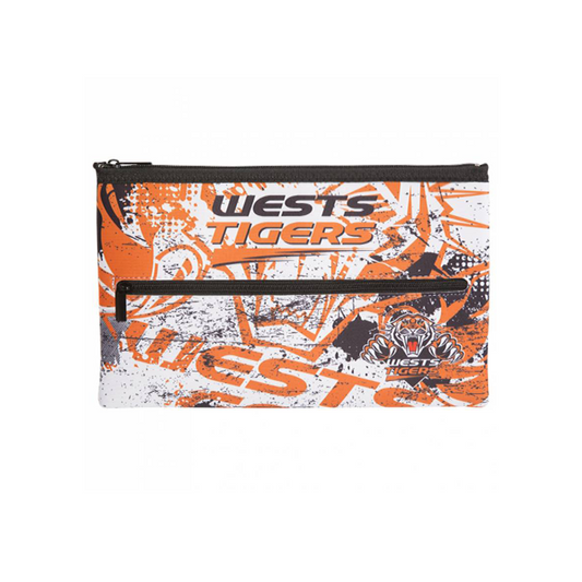 NRL Pencil Case Neoprene 350x230mm Wests Tigers