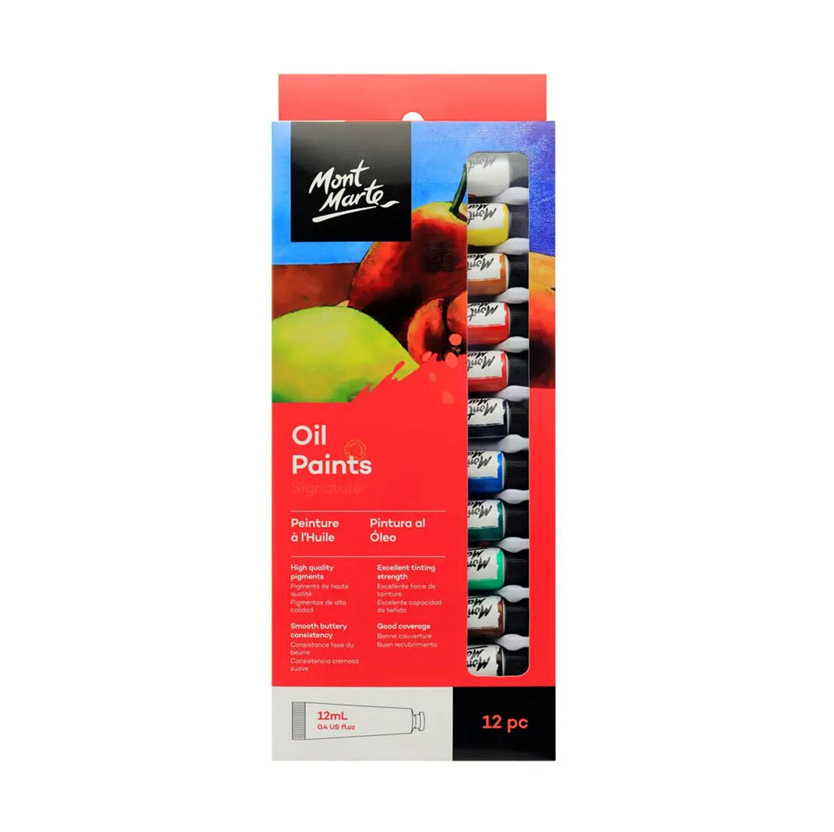 Mont Marte Oil Paint Set 12pc - front view