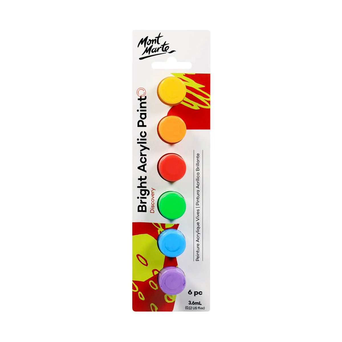 Mont Marte Brights Acrylic Paint Set - 6pc - front