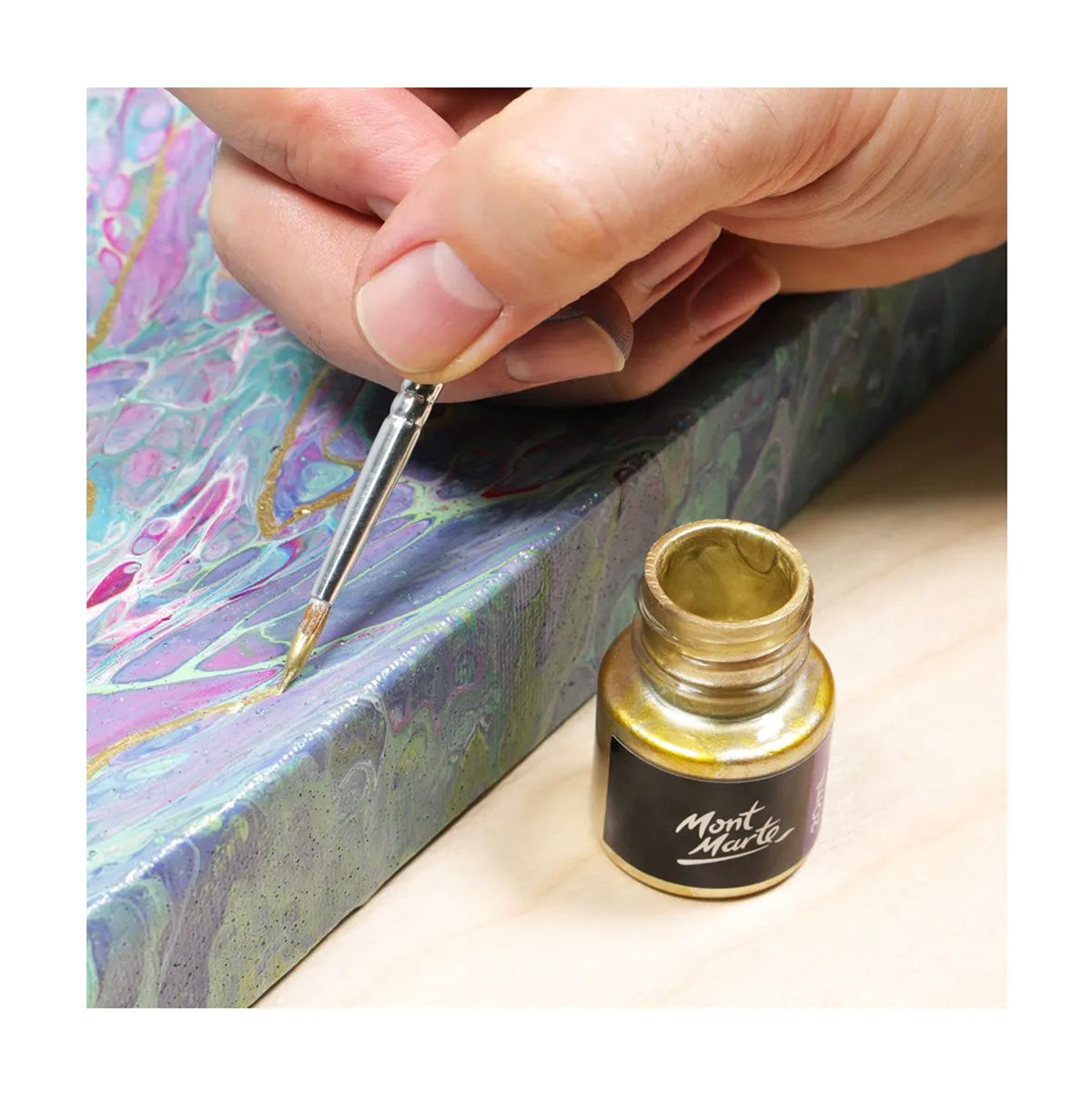 Mont Marte Gold Foil Paint - sample paint