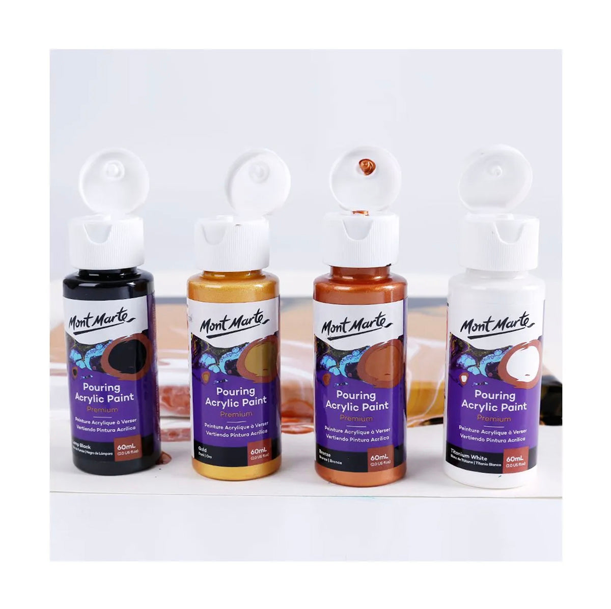 Mont Marte Pouring Paint 4pc 60ml - Celestial - 4 colours in 60 ML