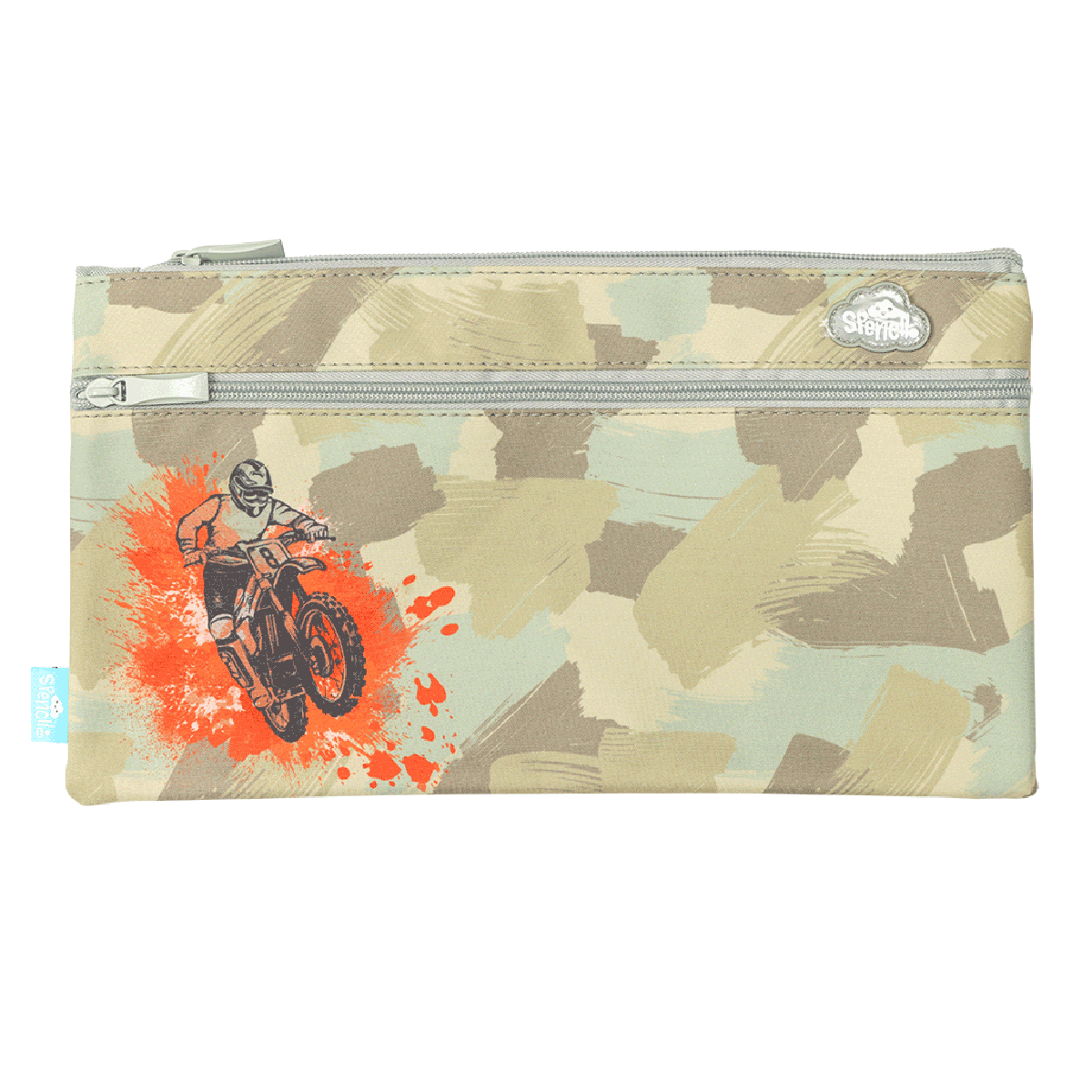 Spencil Twin Zip Pencil Case Camo Biker