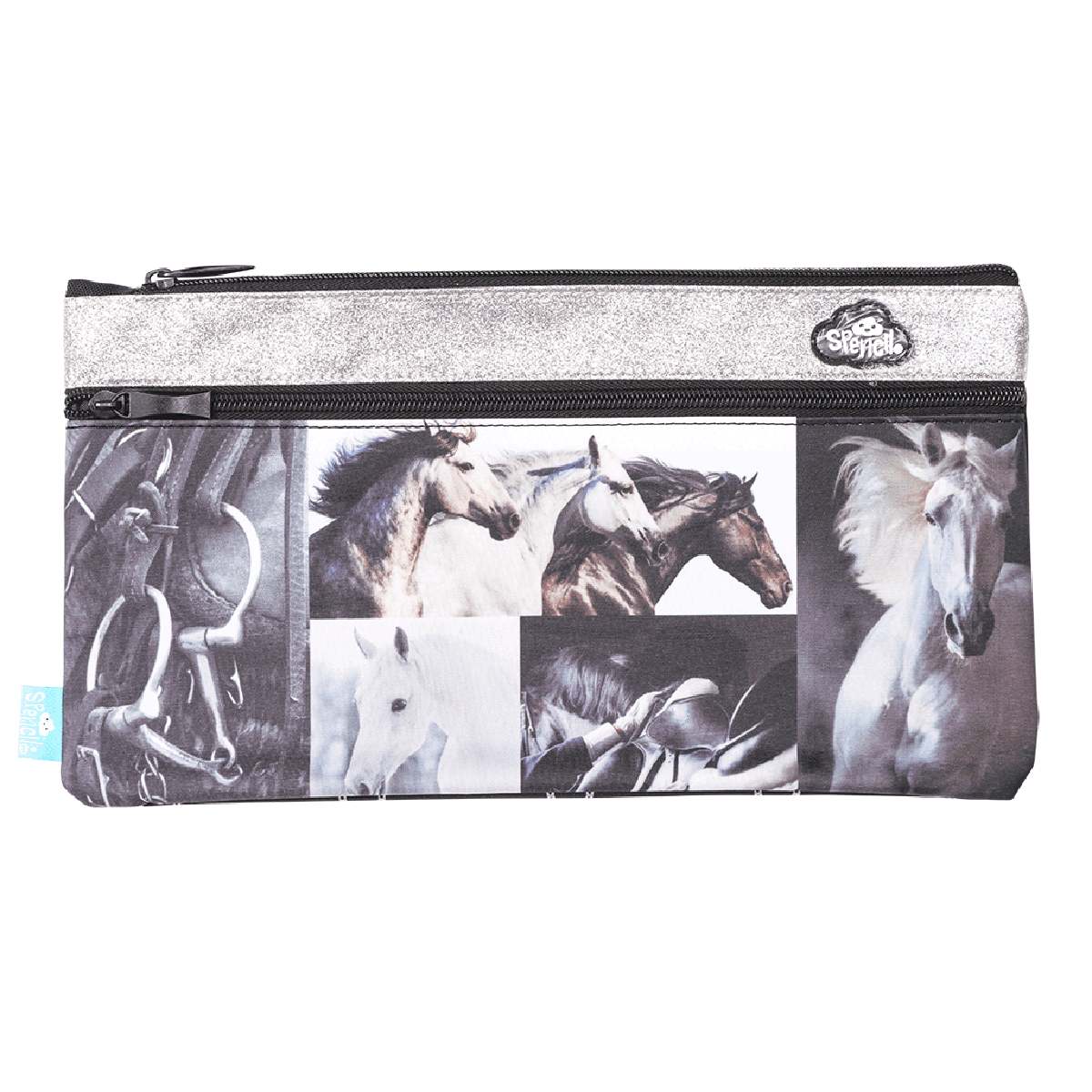 Spencil Twin Zip Pencil Case Horses