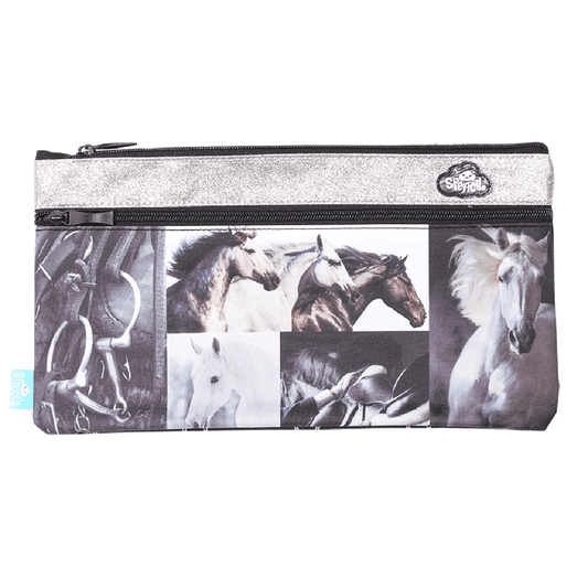 Spencil Twin Zip Pencil Case Horses