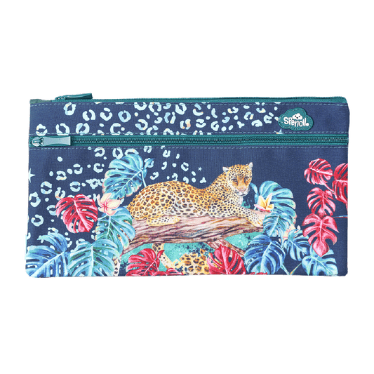 Spencil Twin Zip Pencil Case Leopard Queen