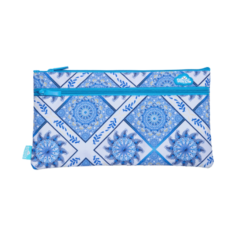 Spencil Twin Zip Pencil Case Boho Blue