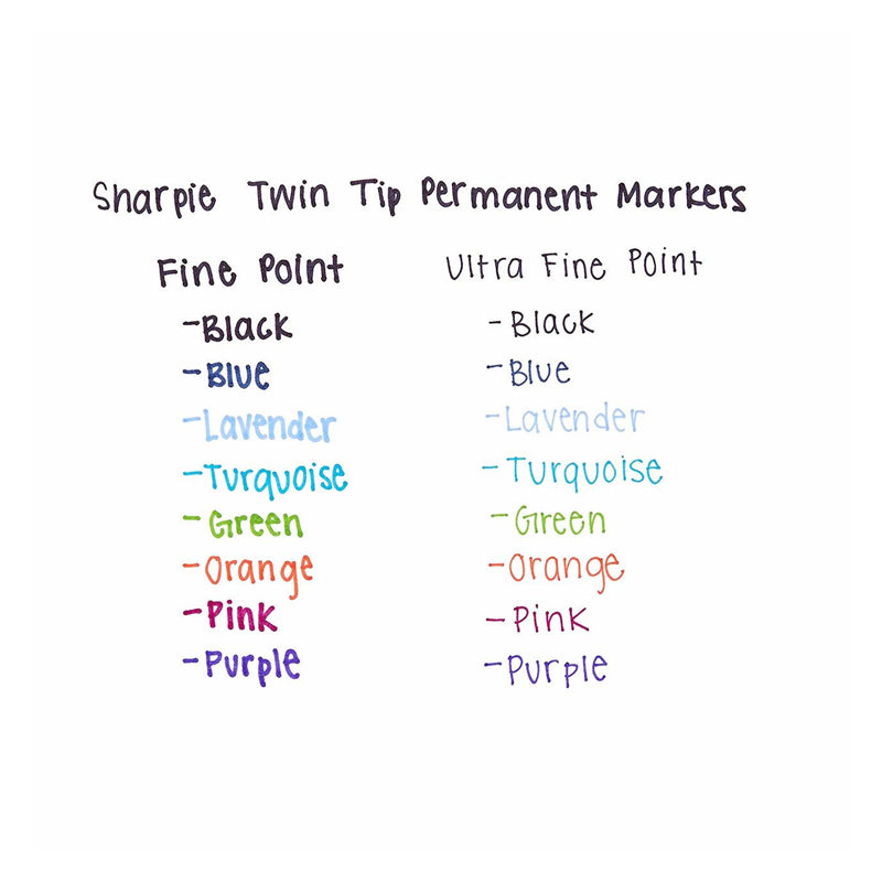 Sharpie Twin Tip Marker Permanent 1mm & 0.3mm Blk-each