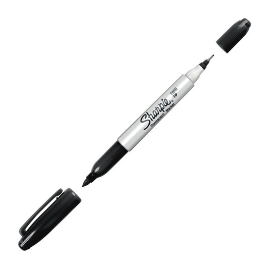 Sharpie Twin Tip Marker Permanent 1mm & 0.3mm Blk-each